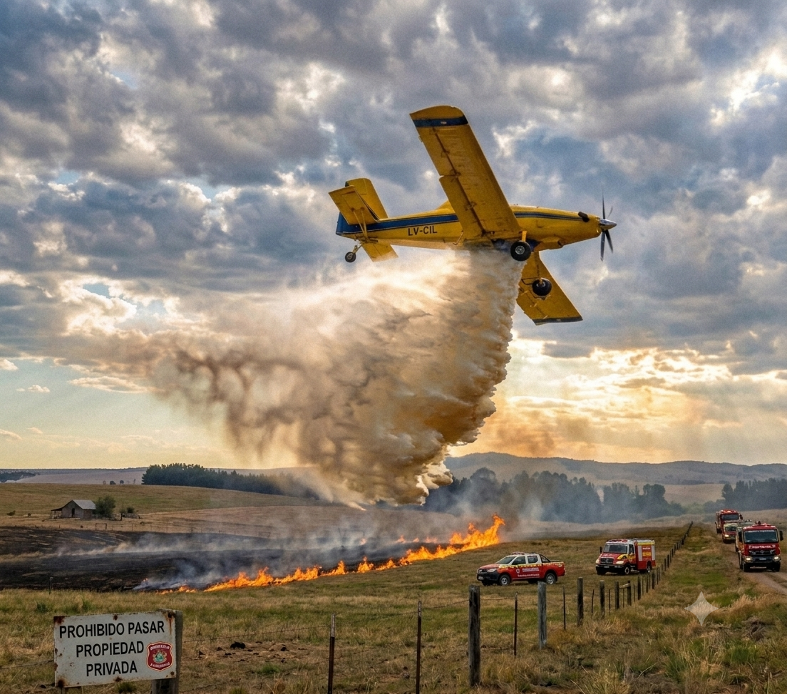 Air Tractor de Yebila combatiendo un incendio